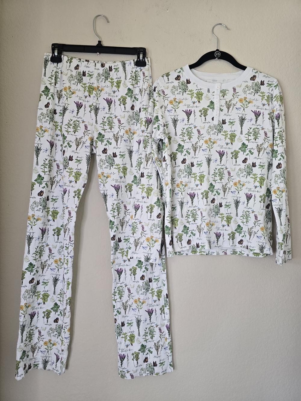 Hart + Land Women's Pajama Set Sz S organic pima cotton botanical herbs print